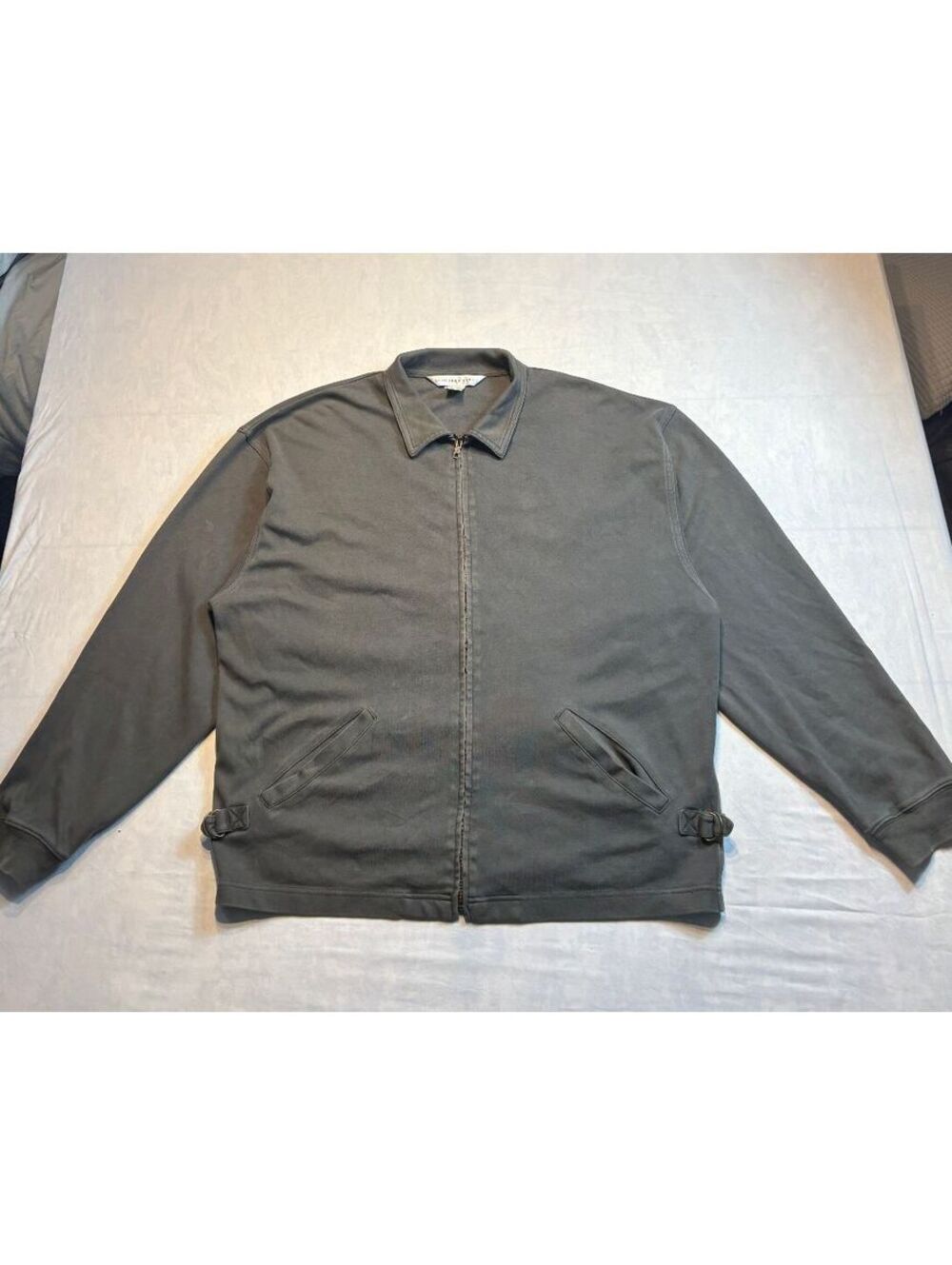 Cropped Geoffrey Beene Men's Cotton ZipUp Jacket Size L Gray